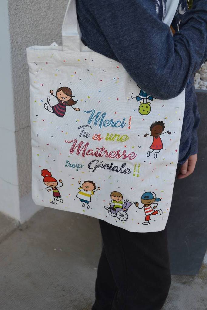 tote bag personnalisé maîtresse festival de la dragée