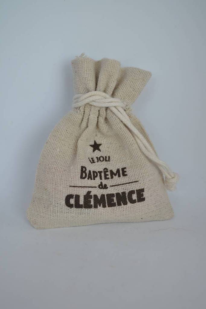 sachet coton naturel personnalisé le festival de la dragée