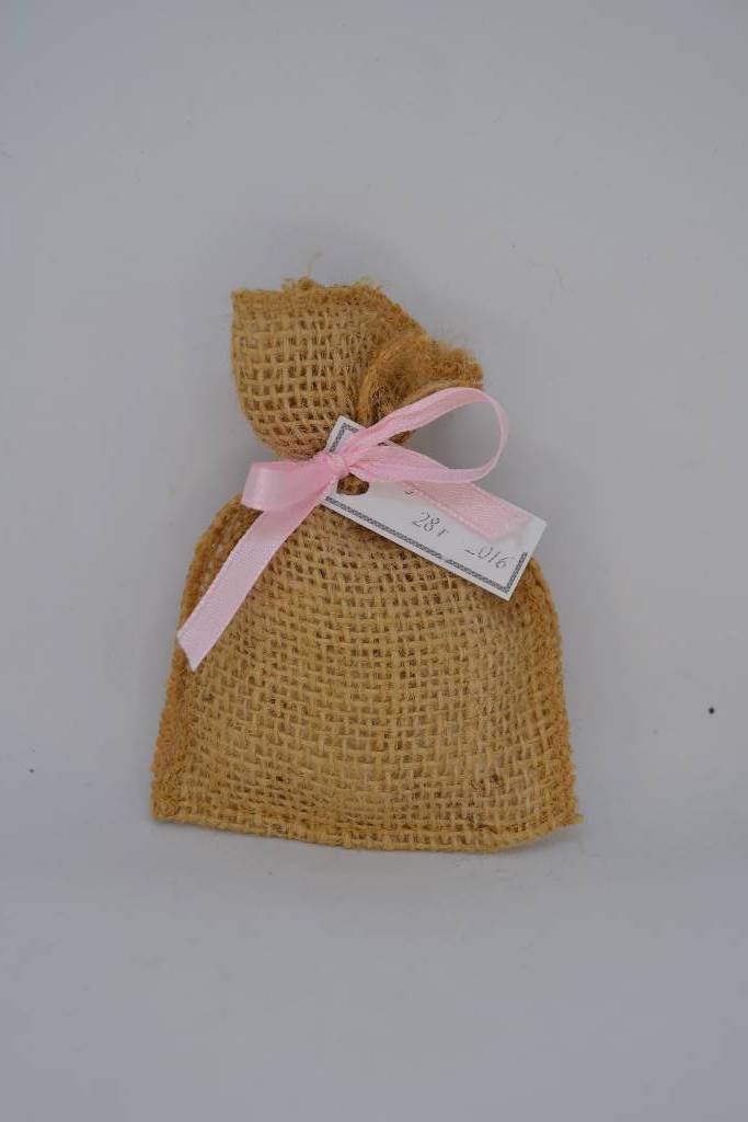 Sachet en jute à dragée le festival de la dragée